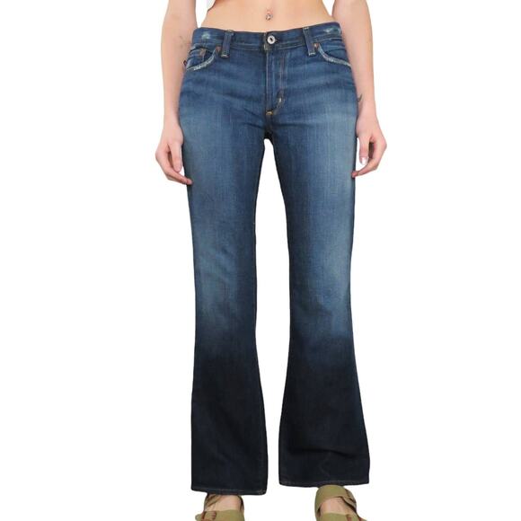 90s Vintage Ralph Lauren Polo Low Rise Dark Wash Bootcut Flared Jeans 30" Retro - Picture 2 of 8